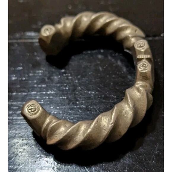 Antique African Niger Baoulé Dogon Bronze Manilla Currency Bracelet Cuff - Picture 8 of 8